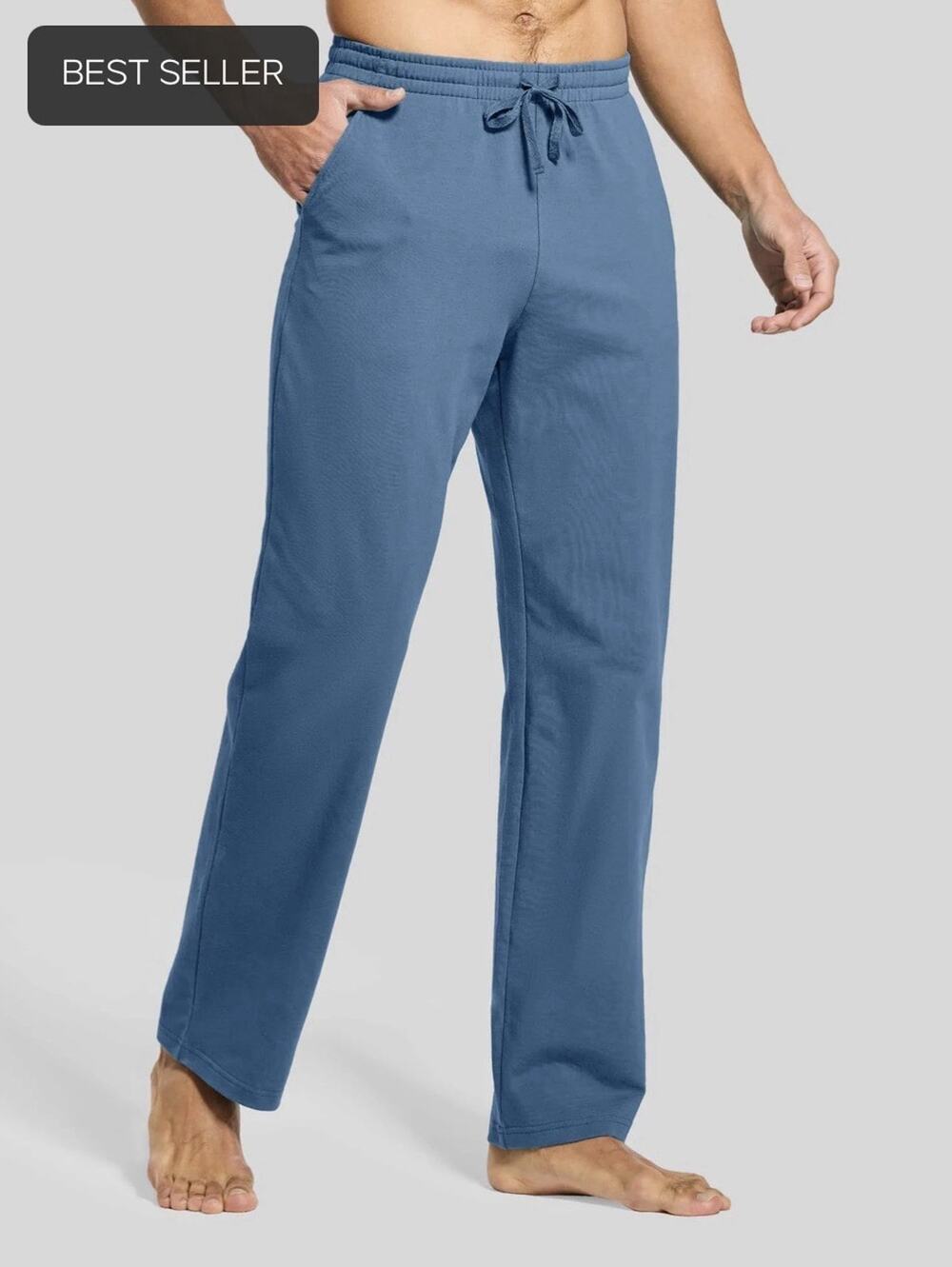 Willit Men’s Blue Relaxed Fit Cotton Sweatpants Straight Leg Size XXL Pockets